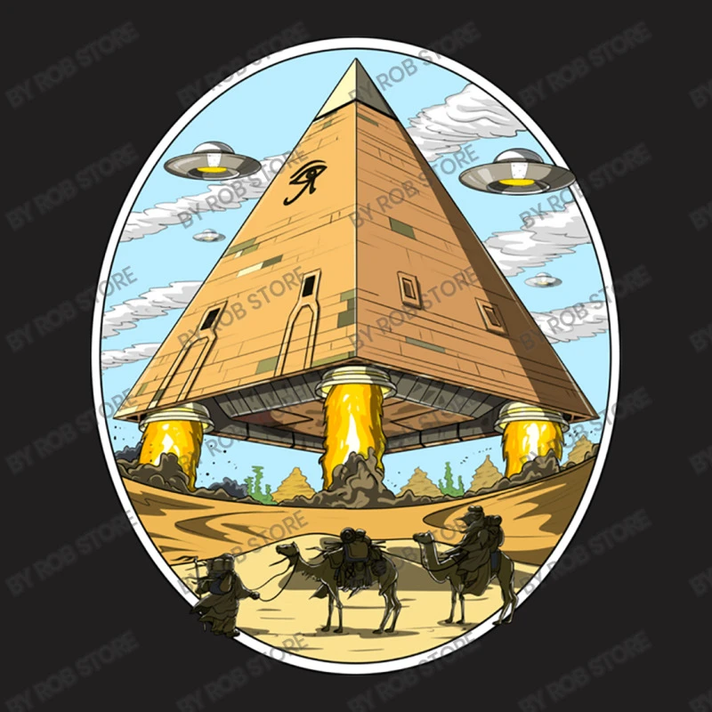 Egyptian Pyramids Alien Ufo T-Shirt - Image 5