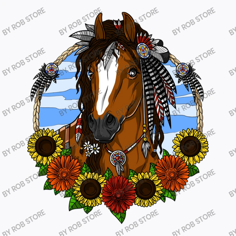 Horse Hippie Sunflowers T-Shirt - Image 5