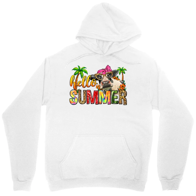 Hello Summer Cow Unisex Hoodie - Image 3