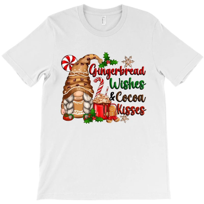 Gingerbread Wishes And Cocoa Kisses T-Shirt - Image 3