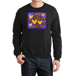 Team Spirit Color Purple And Gold Crewneck Sweatshirt