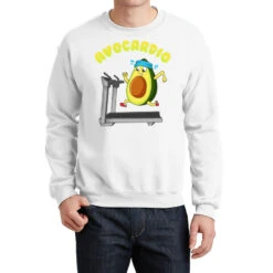 Cute Funny Avo Cardio Avocado Cardio Gym Pun Crewneck Sweatshirt