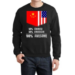 50 Chinese 50 American 100 Awesome Immigrant Crewneck Sweatshirt