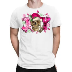 Pink Christmas Joy Skeleton T-Shirt