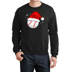 Christmas Baseball Seasons Greetings Crewneck Sweatshirt