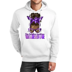 Afro Messy Bun Non Hodgkin's Lymphoma Warrior Unisex Hoodie