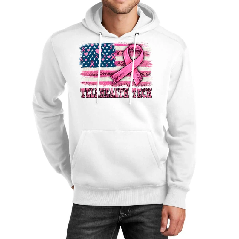 TeleHealth Tech American Cancer Flag Unisex Hoodie