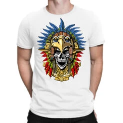 Aztec Skull Eagle Warrior Mask T-Shirt