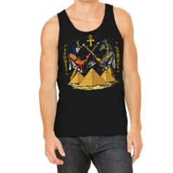 Egyptian God Anubis Horus Ancient Pyramids Ankh Tank Top