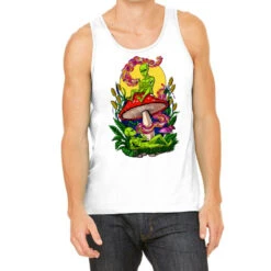 Psychedelic Magic Mushroom Aliens Smoking Weed Tank Top