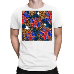 American Sunflowers Leopard Seamless Digital Paper T-Shirt