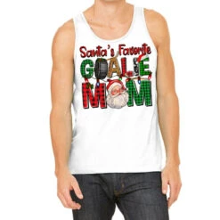 Santa's Favorite Hockey Goalie Mom Christmas Tank Top