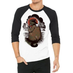 Sailor Cat Navy 3/4 Sleeve Shirt