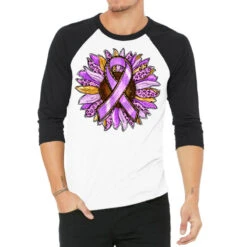 Cancer Awareness Sunflower 3/4 Sleeve Shirt