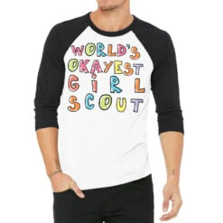 World S Okayest Girl Scout Gift Idea 3/4 Sleeve Shirt