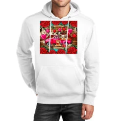 Valentine's Day Farm Animals Truck Roses Unisex Hoodie